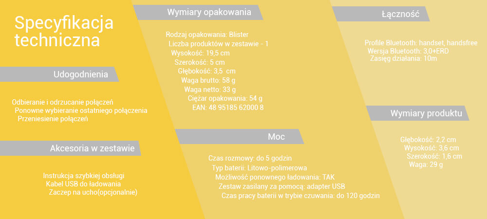 Słuchawka Bluetooth Do Telefonu Do Ucha Philips SHB1202/10 2