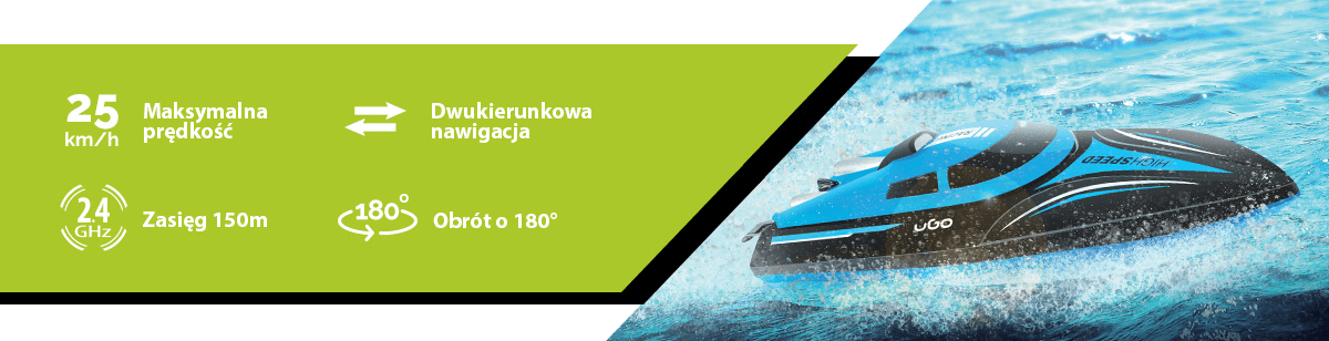 Motorówka Zdalnie Sterowana Thunder Ugo Fun 25km/h