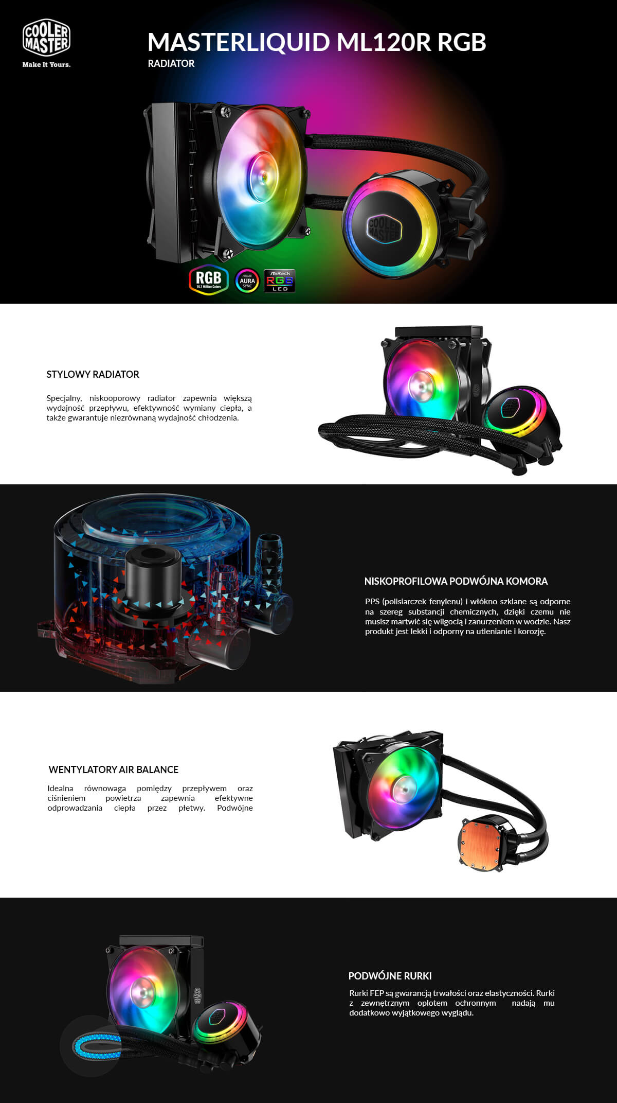 Chłodzenie Wodne Cooler Master Masterliquid Ml120r RGB