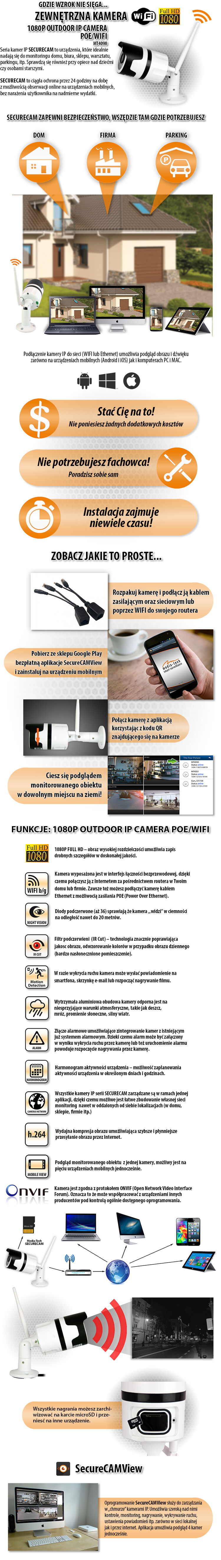 MT4098 1080p OUTDOOR IP CAMERA POE/WIFI 