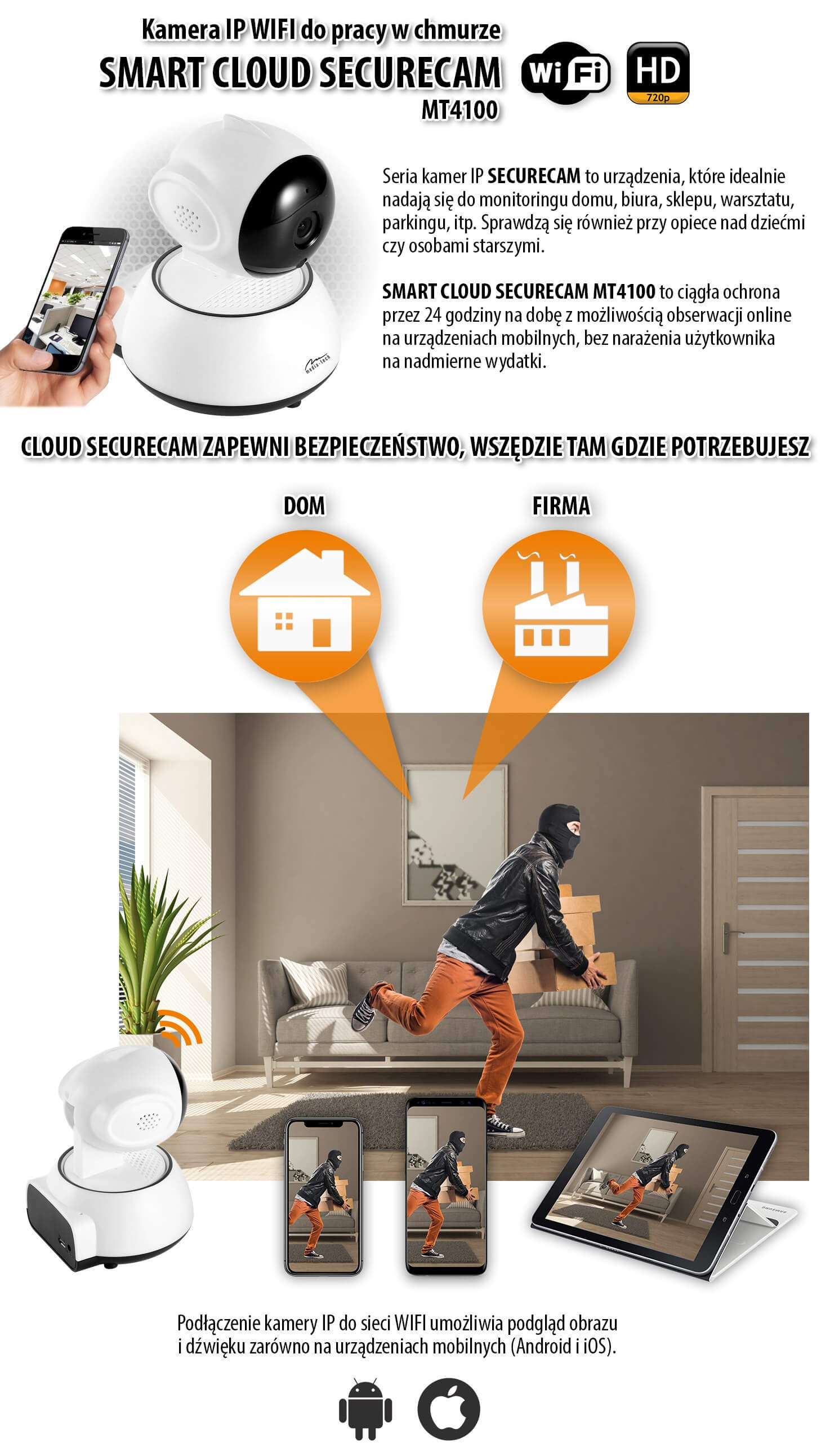 Kamera IP SMART CLOUD SECURECAM MT4100-1