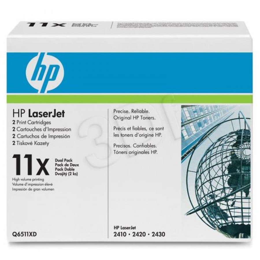 Toner HP Black Q6511xd Dualpack