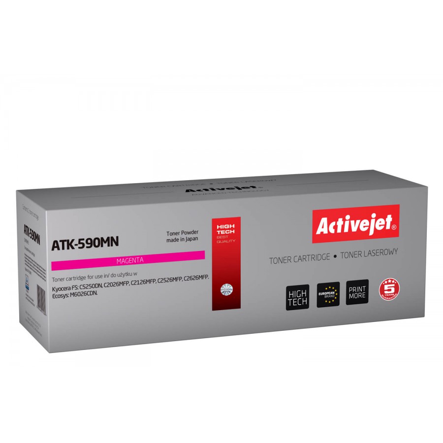 Activejet ATK-590mn Toner Do Drukarki Laserowej Kyocera Zamiennik TK-590m 5000stron Activejet ATK-590mn Toner Do Drukarki Laserowej Kyocera Zamiennik TK-590m 5000stron