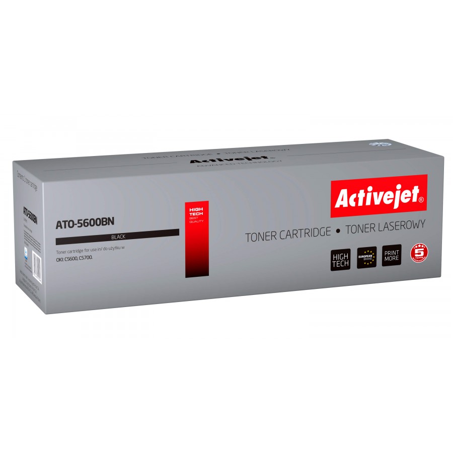 Activejet ATO-5600bn Czarny Toner Do Drukarki Laserowej Oki Zamiennik 43324408 6000stron Activejet ATO-5600bn Czarny Toner Do Drukarki Laserowej Oki Zamiennik 43324408 6000stron