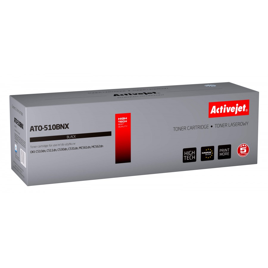 Activejet ATO-510bnx Toner Czarny Do Drukarki Laserowej Oki Zamiennik 44973508 7000stron Activejet ATO-510bnx Toner Czarny Do Drukarki Laserowej Oki Zamiennik 44973508 7000stron