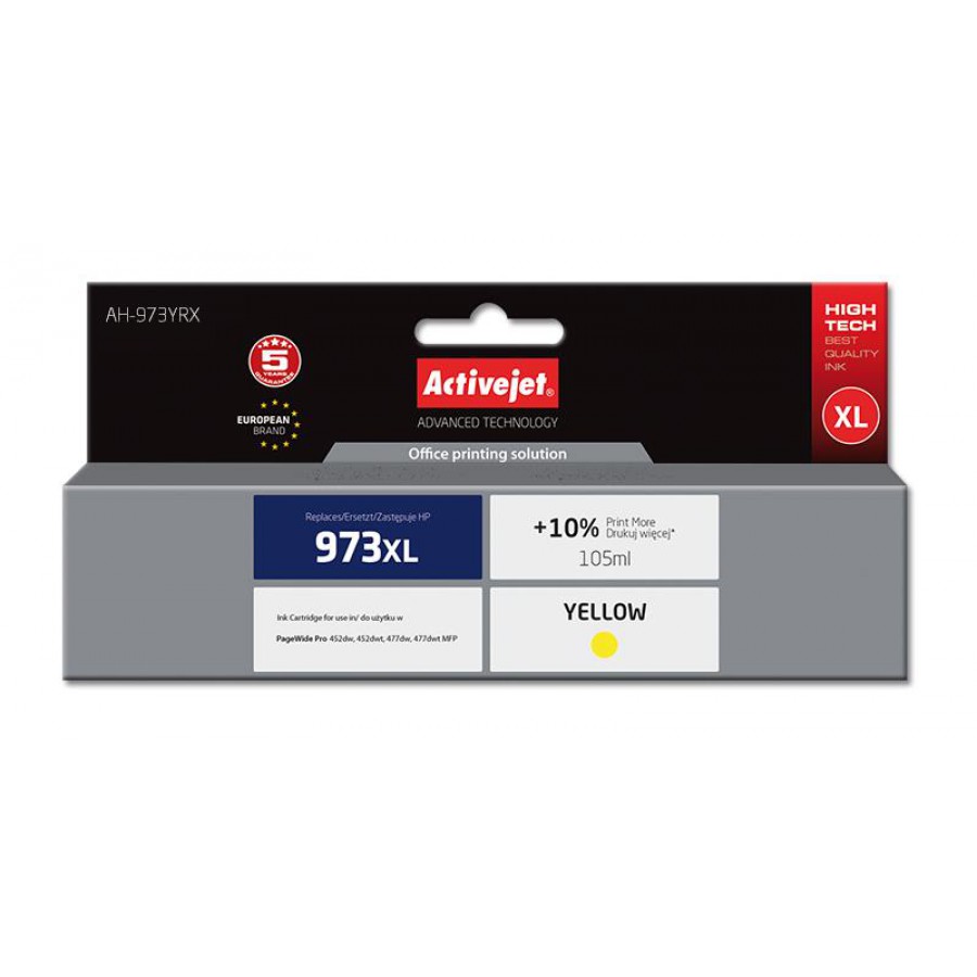 Tusz Activejet AH-973YRX zamiennik HP 973XL F6T83AE 105ml żółty