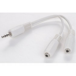 Adapter Jack Stereo(M)->Jack Stereo (F) X2 10cm