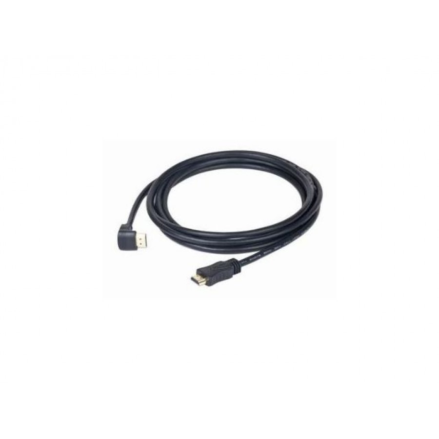 Kabel HDMI-HDMI V1.4 Lan Kątowy 90° High Speed Ethernet 3m Gembird Pozłacane Wtyki