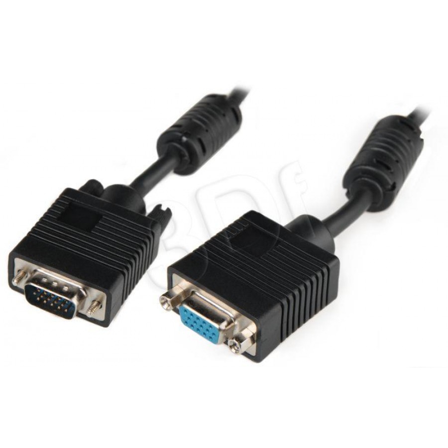 Przedłużacz VGA F/M 10m +FERRYT Czarny Equip