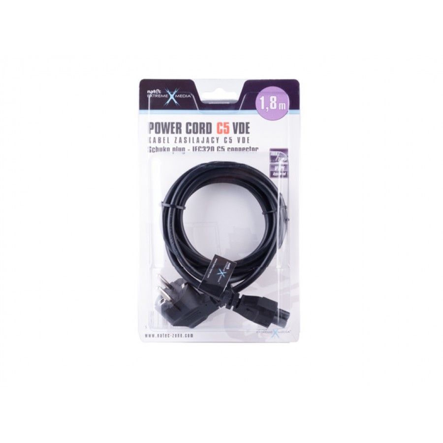 Kabel Zasilający Laptop Miki) Cee 7/7-> IEC 320 C5 1.8m Natec Extreme Media Blister