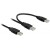 Kabel USB Am-Am 2.0 0.7m + Am Power Delock