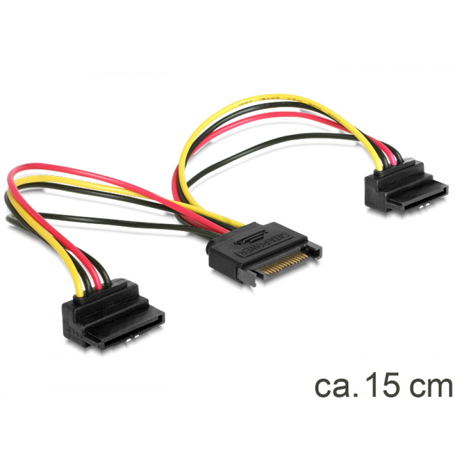 Kabel Sata Zasilający Sata(M)→Sata(F) X2 15cm Delock