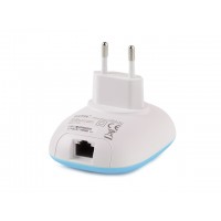 Repeater Wifi B/G/N300 Z Gniazdem Rj-45 Mini Wpinany Do Gniazdka 230V Netis E1+ Niebieski