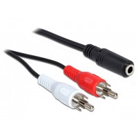Kabel Stereo Chinch X2-1x3 Pin Stereo Jack 1.4m Delock