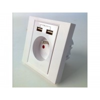 Gniazdko Podtynkowe 230V Pojedyncze + 2x USB 2.1A Gembird