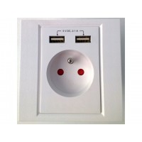 Gniazdko Podtynkowe 230V Pojedyncze + 2x USB 2.1A Gembird
