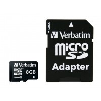 Karta Pamięci Verbatim Micro SDHC 8GB Class 10 + Adapter Sd