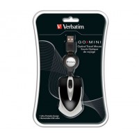 Mysz Verbatim Travel Optyczna Black USB Zwijany Kabel
