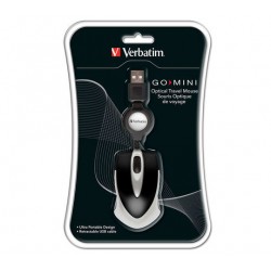Mysz Verbatim Travel Optyczna Black USB Zwijany Kabel