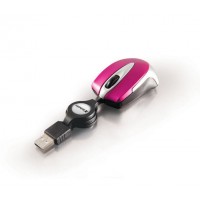 Mysz Verbatim Travel Optyczna Hot Pink USB Zwijany Kabel