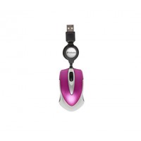 Mysz Verbatim Travel Optyczna Hot Pink USB Zwijany Kabel
