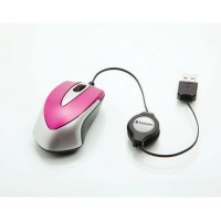 Mysz Verbatim Travel Optyczna Hot Pink USB Zwijany Kabel