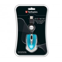 Mysz Verbatim Travel Optyczna Caribbean Blue USB Zwijany Kabel
