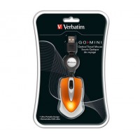 Mysz Verbatim Travel Optyczna Volcanic Orange USB Zwijany Kabel