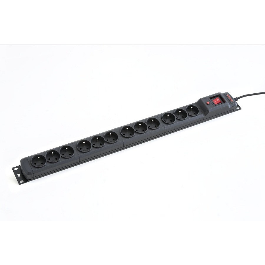 Listwa Zasilająca Armac Multi M12/10A 3m Czarny Rack 19" 12 Gniazd PL