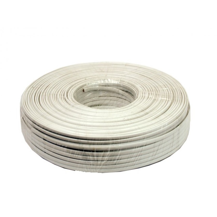 Kabel Telefoniczny 100m 2-Żyły Płaski Biały TC1000S2