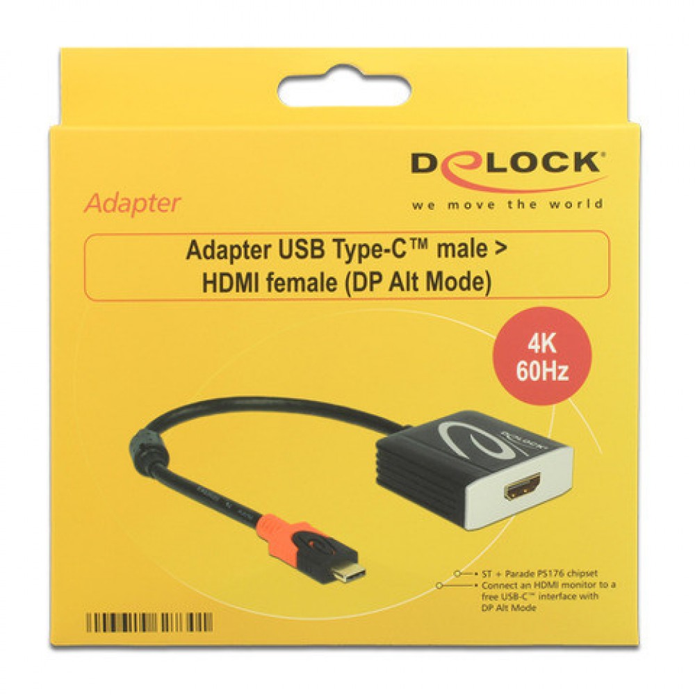Adapter USB TypeC(M)HDMI(F) 4k 60 Hz Thunderbolt 3/Displayport