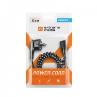 Kabel Zasilający CEE 7/7 -> C13 VDE Spirala 0,6-2,5m Natec Extreme Media Blister