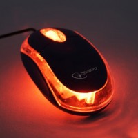 Mysz Gembird Optyczna 1-Scroll Black/Transparent