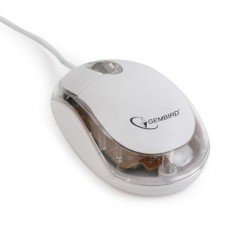 Mysz Gembird Optyczna 1-Scroll White/Transparent