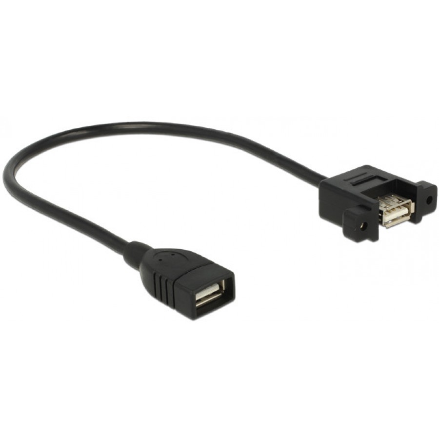 Kabel 2x USB 2.0 Typ A 25cm Żeński Delock Black