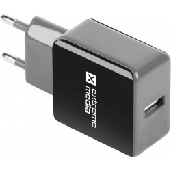 Ładowarka Adapter Napięcia 230v->USB 5V/1,2A 1-Port Czarno-Szara Blister Extreme Media