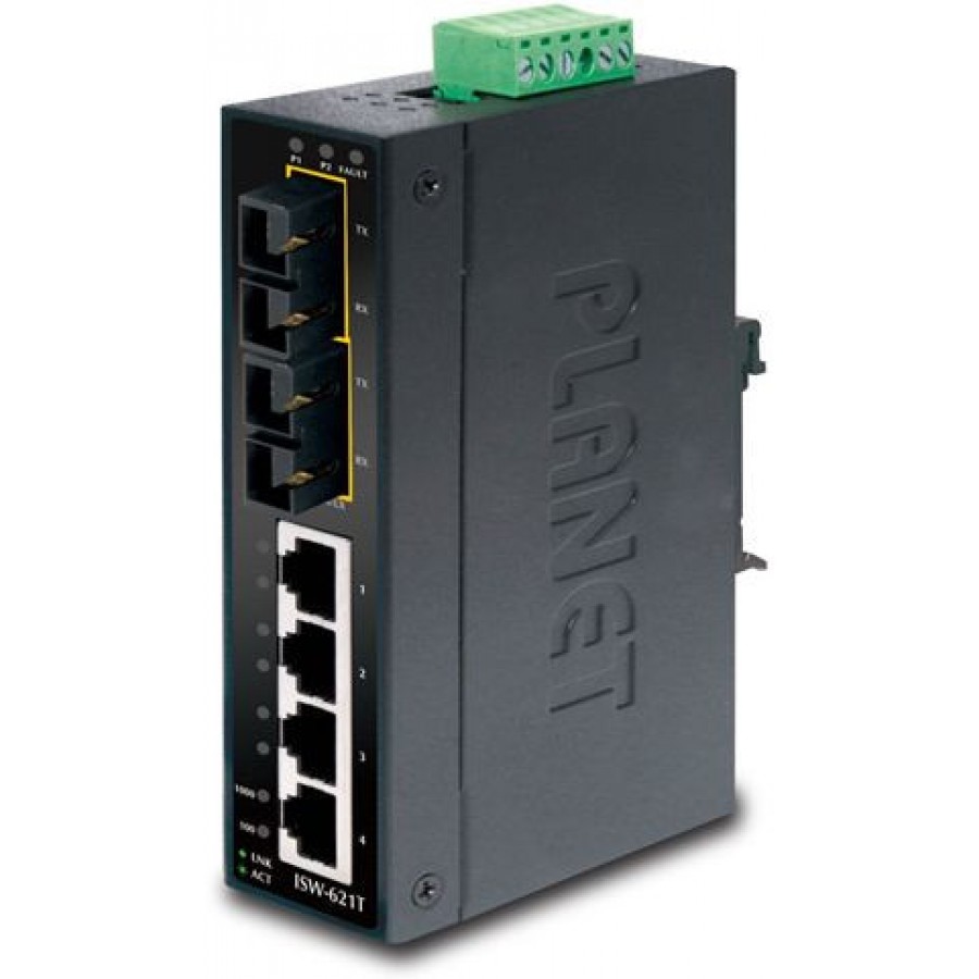 Switch Planet Isw-621t 4-Port 100base-Tx+2port 100base-Fx Przemysłowy Niezarządzalny