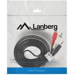 Kabel Stereo Minijack(M)->2x Chinch(M) 2m Lanberg Ca-Mjrc-10cc-0025-Bk