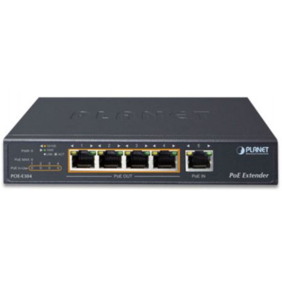 Repeater Planet Poe-E304 1-Port Ultra Poe+4port Poe 802.3af/At Gigabit