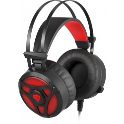 Słuchawki Nauszne Genesis Neon 360 Z Mikrofonem Podświetlenie Czarno-Czerwone
