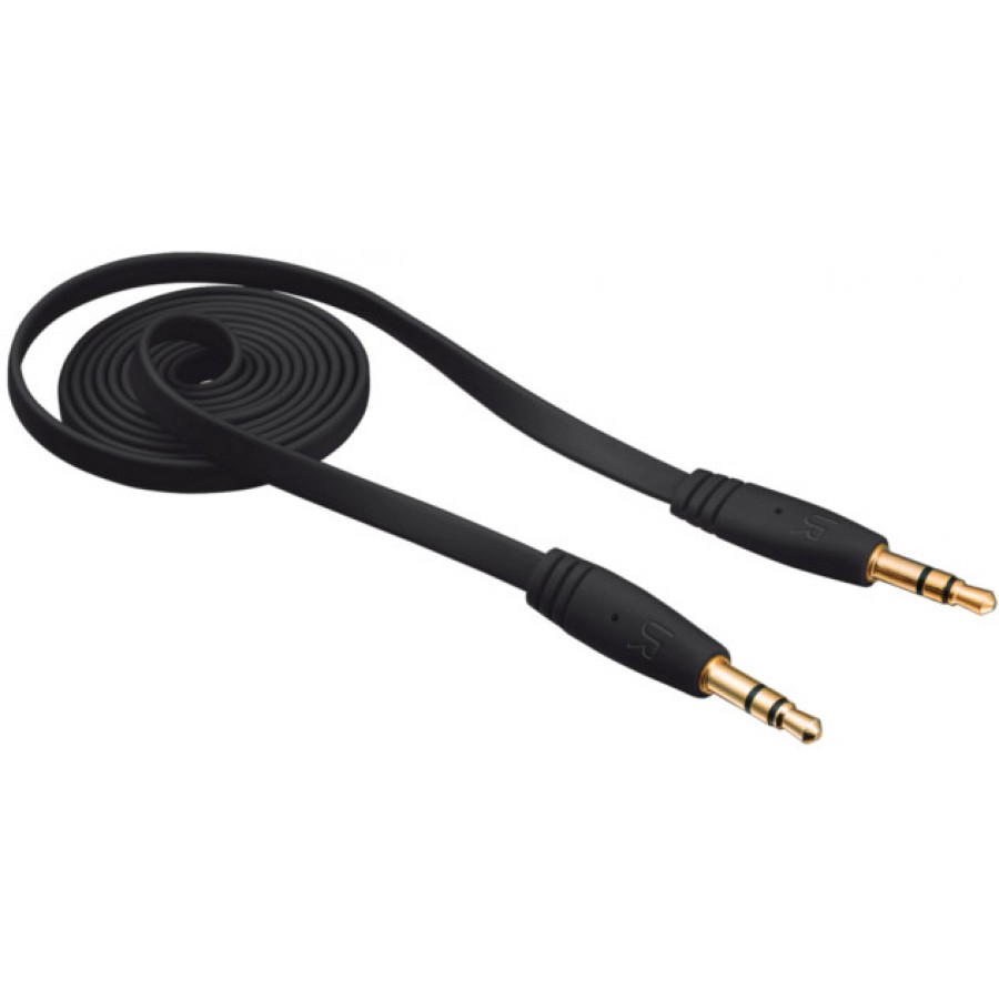 Kabel Stereo Minijack->Minijack M/M Flat 1m Czarny Trust