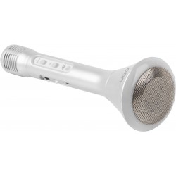 Mikrofon Karaoke Ugo Bezprzewodowy Srebrny 3W Led