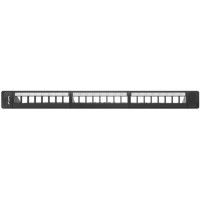 Patch Panel Pusty 24 Port 1u 19" Z Organizerem Do Modułów Keystone Czarny Lanberg