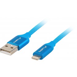 Kabel Lightning(M)->USB-A(M) 1.8m Blue Premium Lanberg
