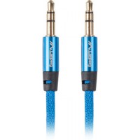 Kabel Audio Minijack 3.5mm M/M 3 Pin 2m Niebieski Premium Lanberg
