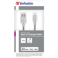 Kabel Lightning(M)->USB-A(M) 1m Srebrny Verbatim