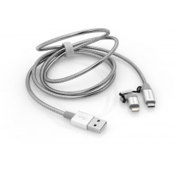 Kabel Lightning + Micro-B Combo 1m Srebrny Verbatim