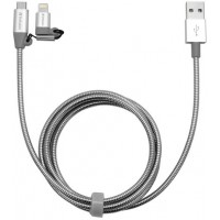 Kabel Lightning + Micro-B Combo 1m Srebrny Verbatim