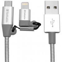 Kabel Lightning + Micro-B Combo 1m Srebrny Verbatim