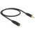 Przedłużacz Audio Minijack 3.5mm M/F 3 Pin 0.5m Czarny Delock